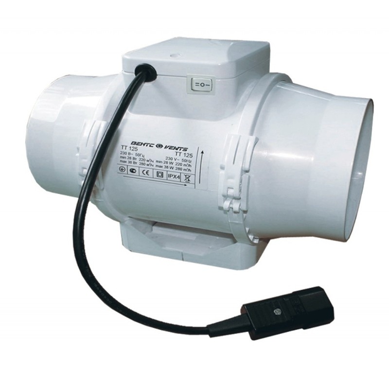 Winflex - extracteur d'air TT 125mm U 280m³/H thermostat-variateur